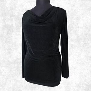🔥 CHICO’S Travelers Black Cowl Neck Top – Size 3 (XL/16)